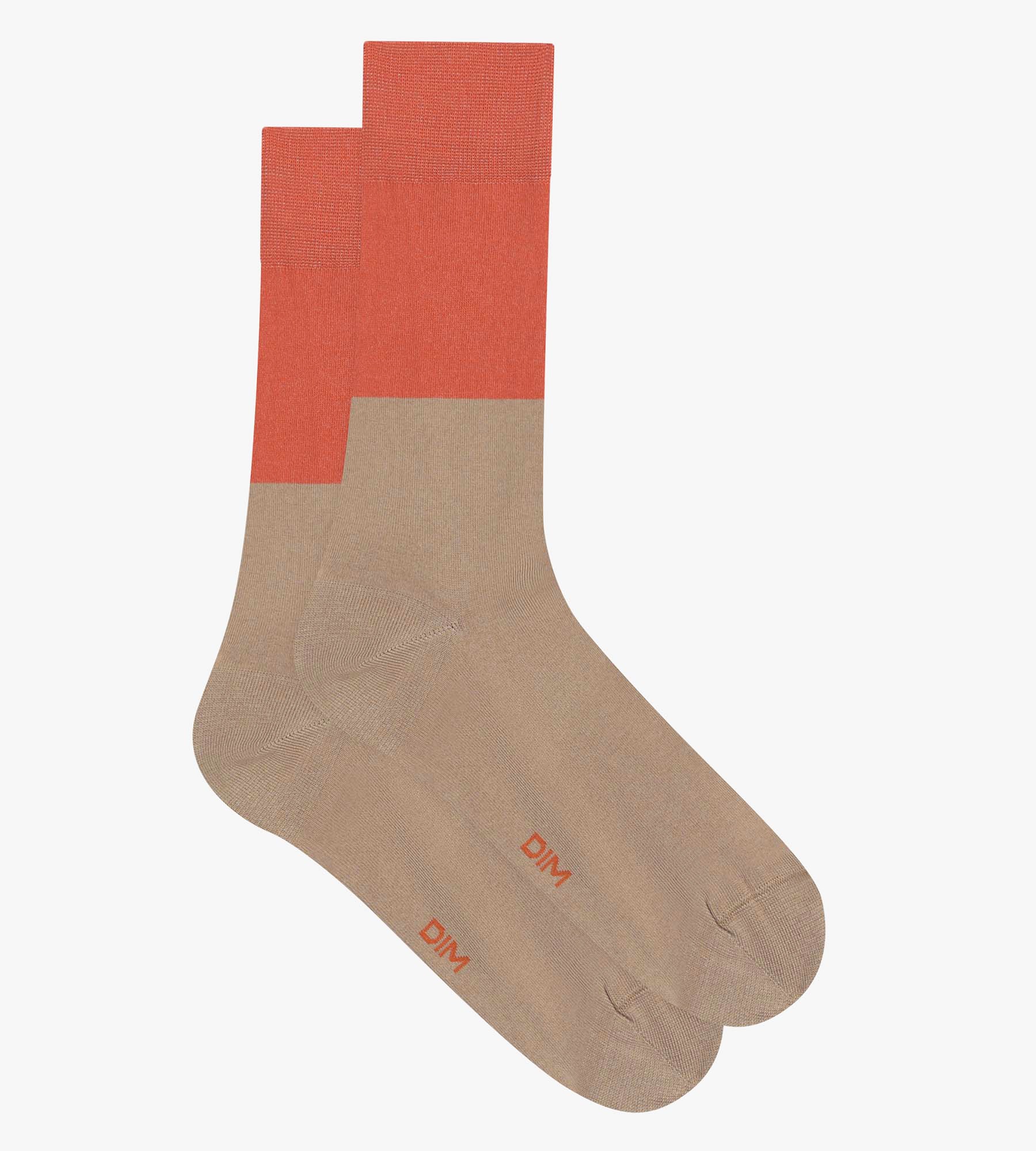 Men's Cotton Colorblock Socks - Praline Dim Style | Comfortable & Stylish for Casual Wear, Work & Everyday Use