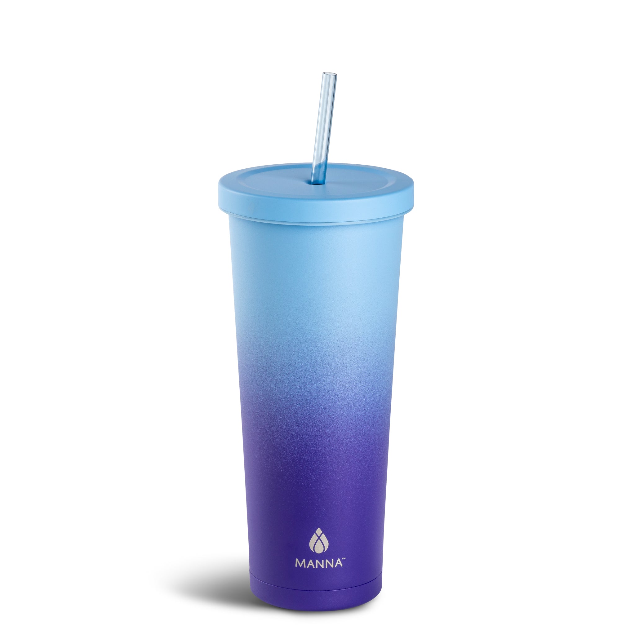 24 oz Ombre Stainless Steel Tumbler with Lid & Straw - Insulated Cold Drink Cup for Iced Coffee, Smoothies & Water - Perfect for Office, Gym & Outdoor Activities
