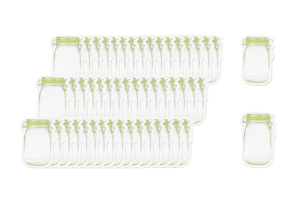 50Pcs Reusable Zipper Plastic Storage Bags for Candy Snacks - Food Grade BPA Free Containers for Kitchen, Travel, Halloween & Christmas Party Supplies | Perfect for Organizing Treats, Lunch Prep & On-the-Go Snacking