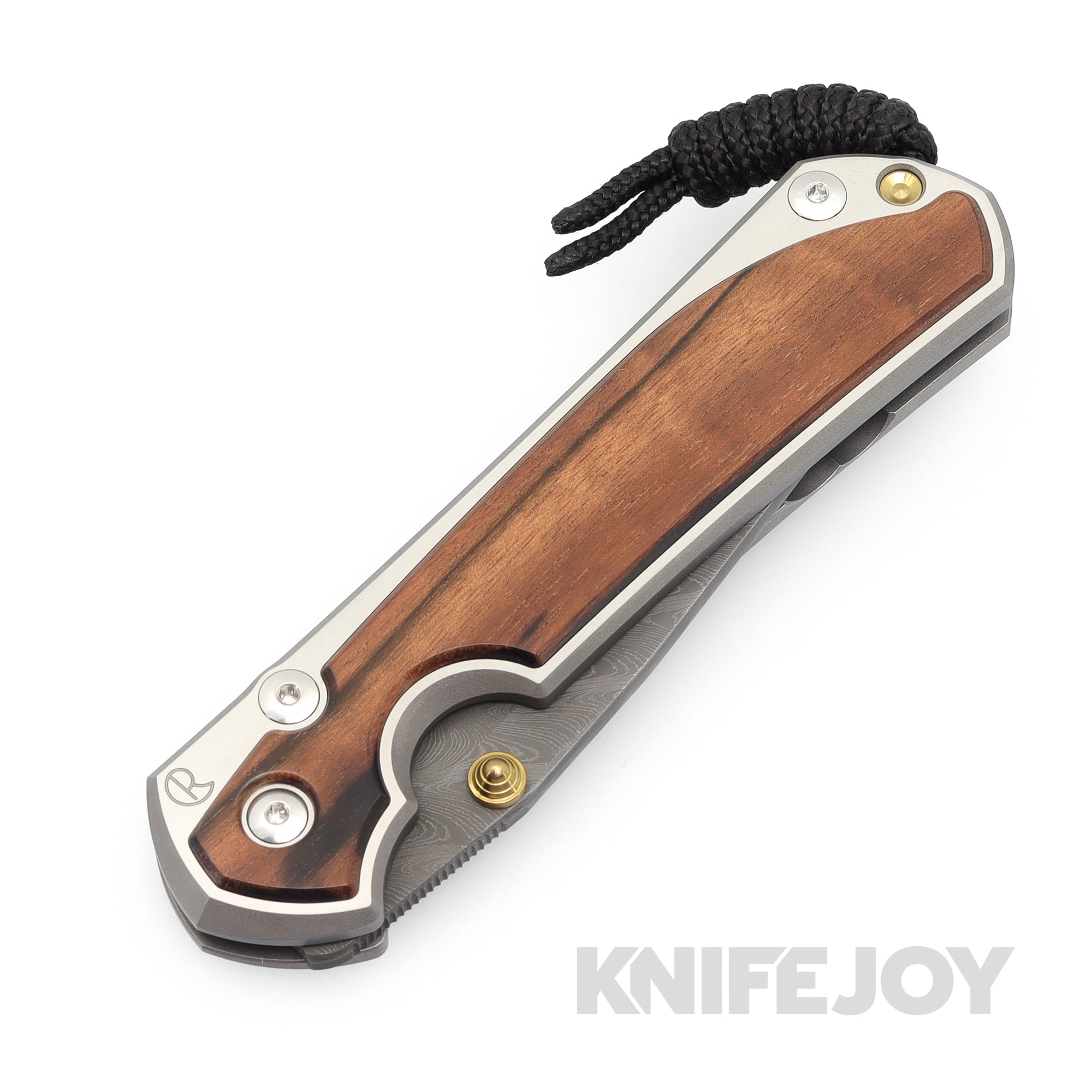 Chris Reeve Knives Large Sebenza 31 Drop Point Boomerang Damascus Folding Knife with Macassar Ebony Wood Inlays & Polished Handles - Premium EDC, Outdoor Survival, and Collectible Pocket Knife