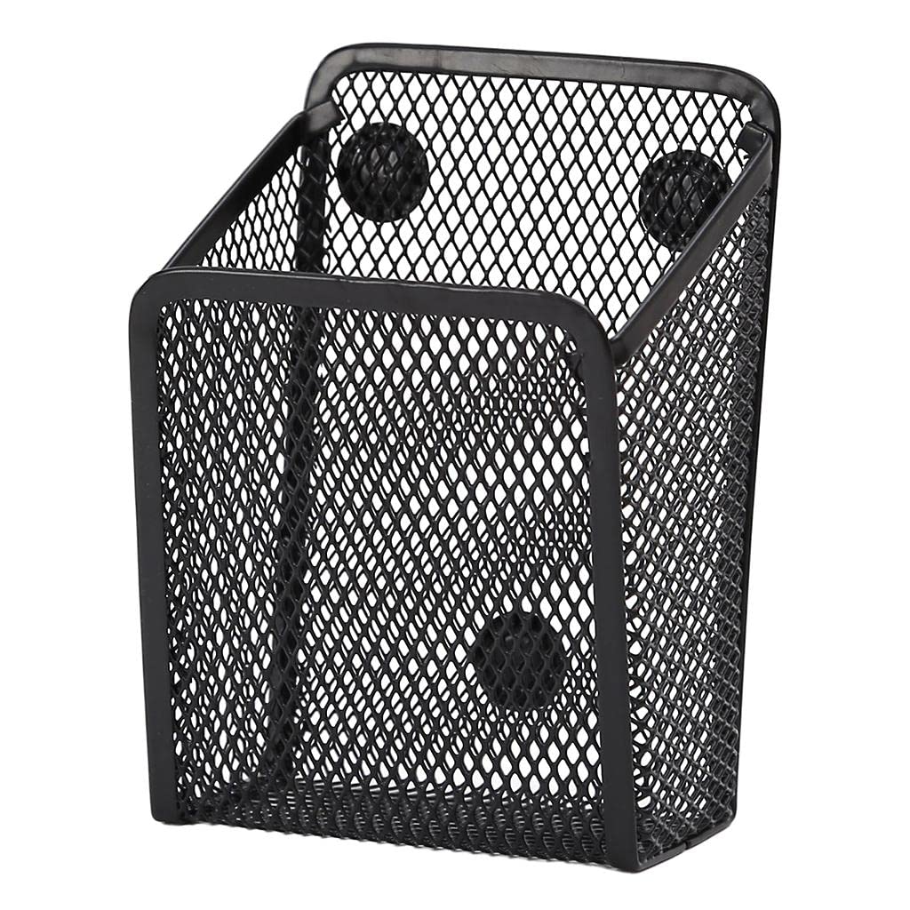 Newmind Magnetic Mesh Pencil Holder - Square Metal Wire Organizer for Desk, Office & Home - Perfect for Pens, Markers & Writing Supplies (Ideal for Office, Study & Craft Room Organization)