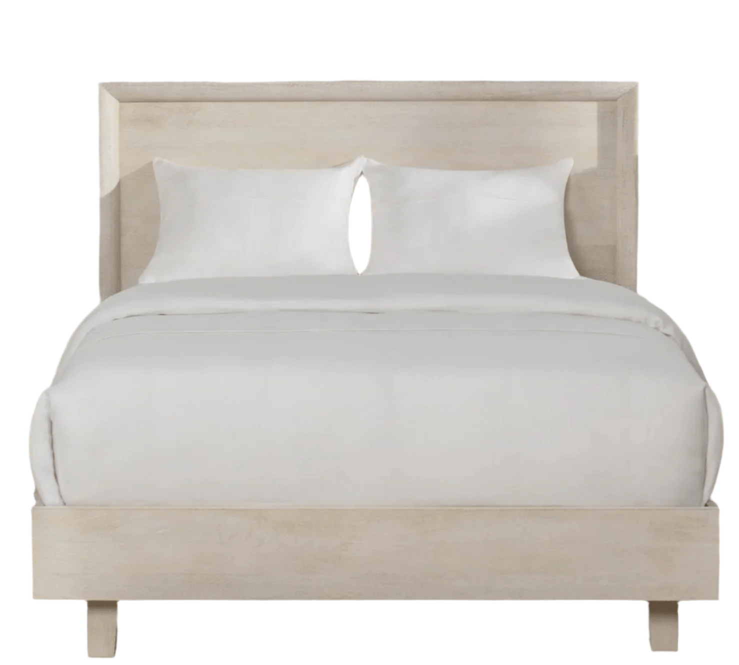 Seaside Whitewash Bed - Coastal Style Wooden Bed Frame with Distressed Finish for Beach House & Farmhouse Bedroom Decor | Perfect for Master Bedroom, Guest Room, or Vacation Home