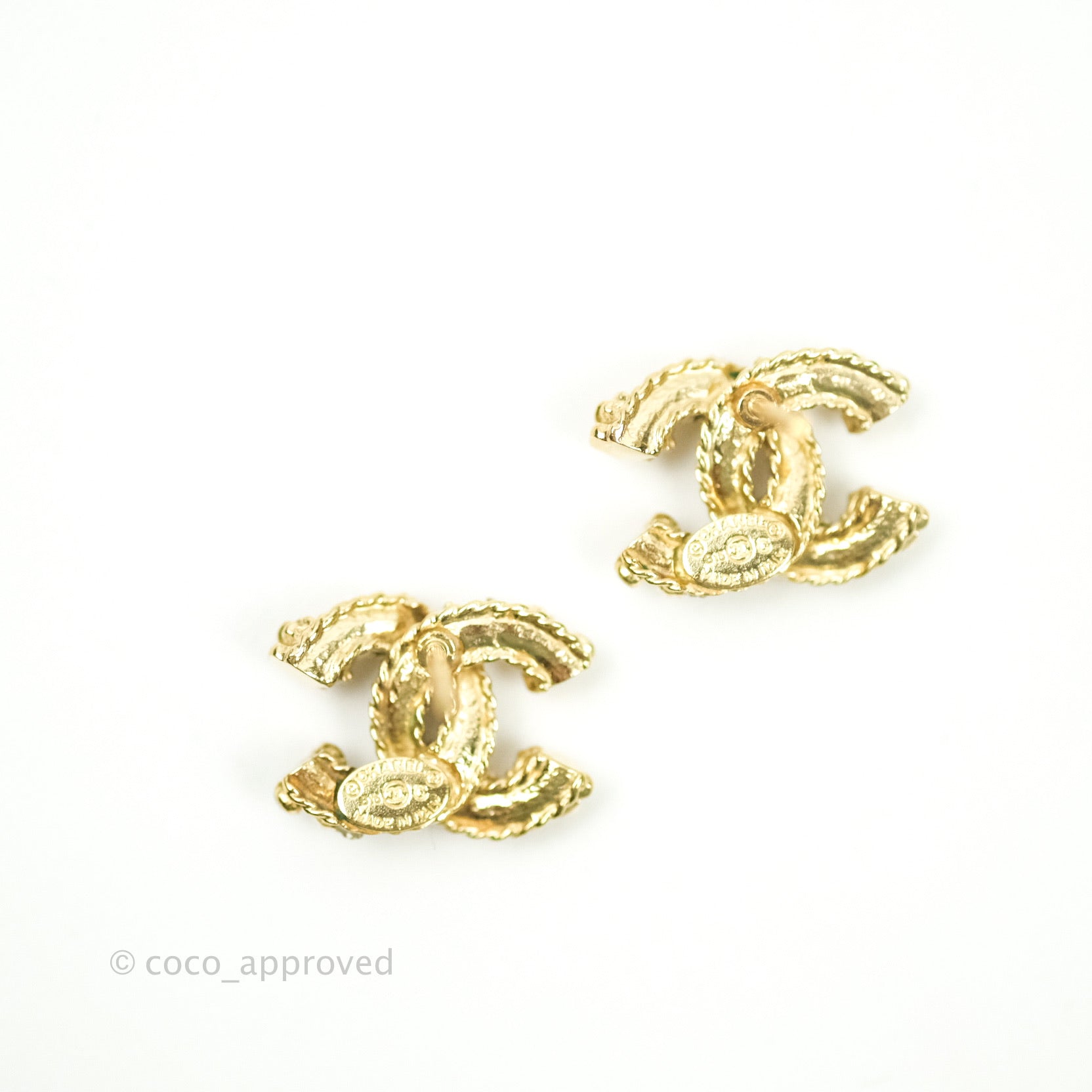 Chanel CC Logo Earrings for Women - Gold Tone Hoop Earrings - Luxury Fashion Jewelry Gift for Her - Perfect for Parties, Weddings & Everyday Wear