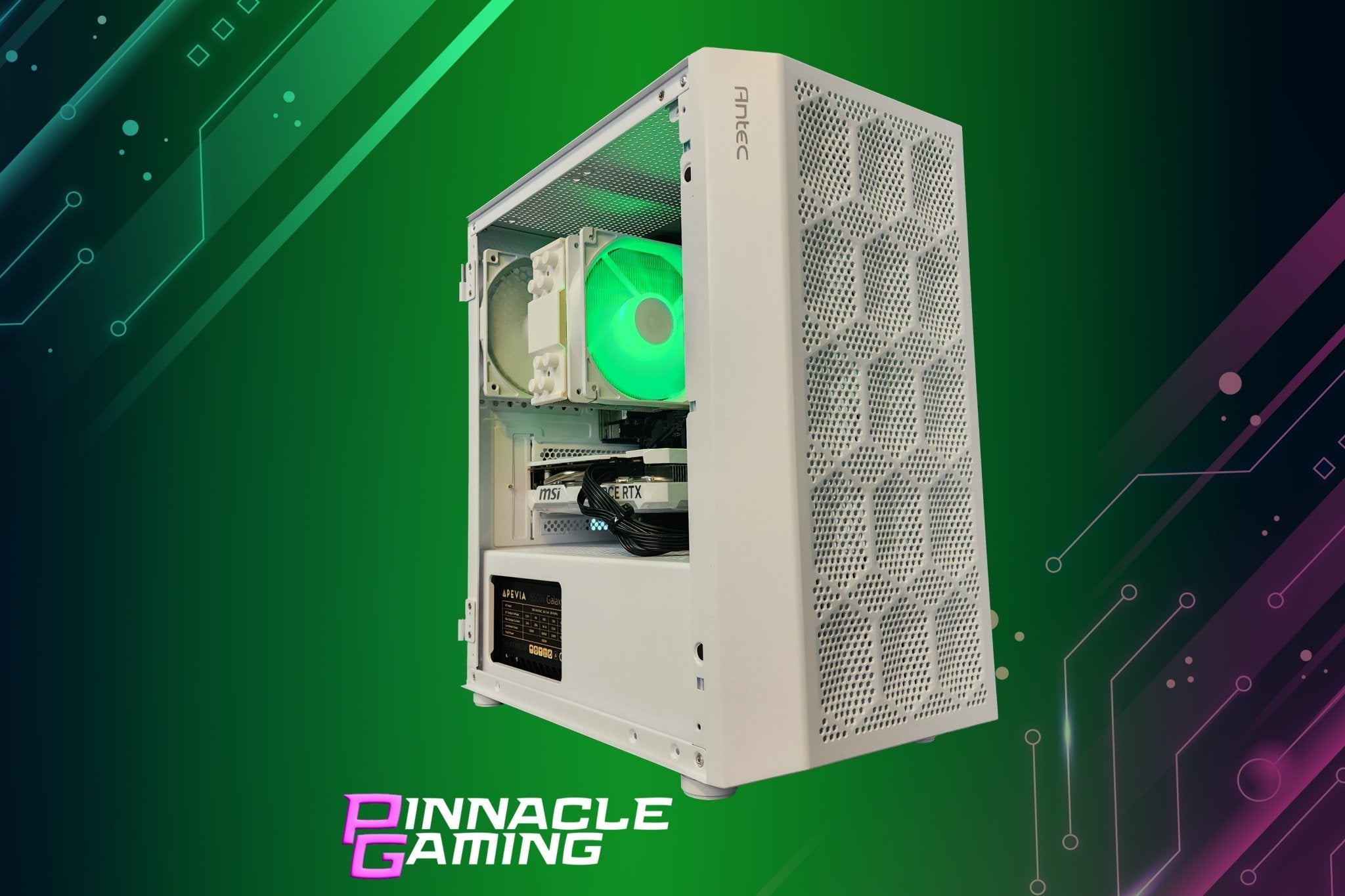 Custom Gaming PC with Ryzen 3, 1TB SSD, 16GB DDR4 RAM, RTX 5060 & WiFi - White NX200M A520 - Perfect for Esports, Streaming & High-Performance Gaming