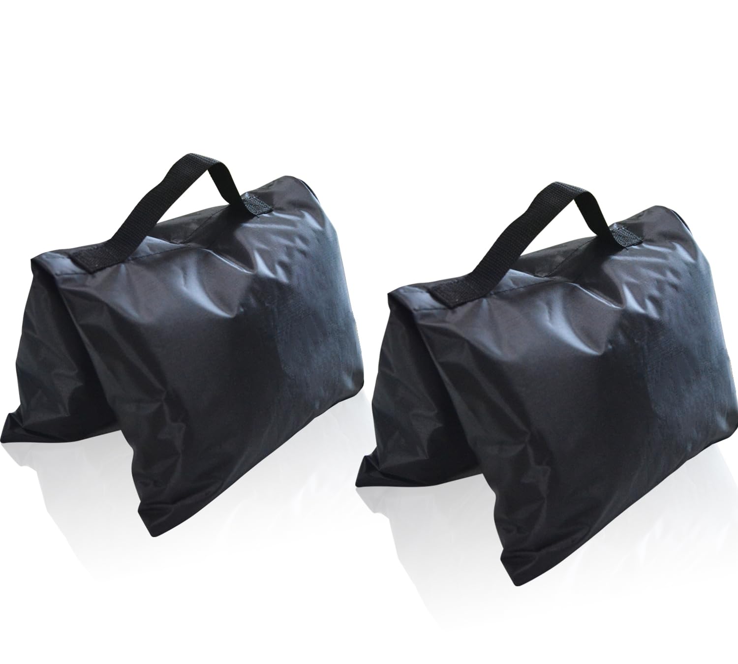 Black Sandbags for Photography - 2 Pack Empty Sand Bags with Zipper & Handle - Portable Weights for Light Stands, Tripods & Tents - Perfect for Outdoor Photo Shoots, Studio Lighting & Equipment Stabilization