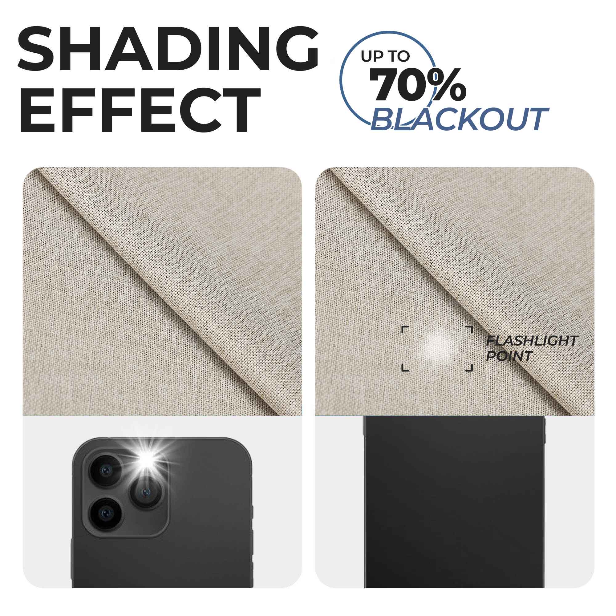 Blackout Curtains for Bedroom - 100% Linen Washable Room Darkening Curtains Set of 2 Panels - Perfect for Home Theater, Nursery & Light Sleepers