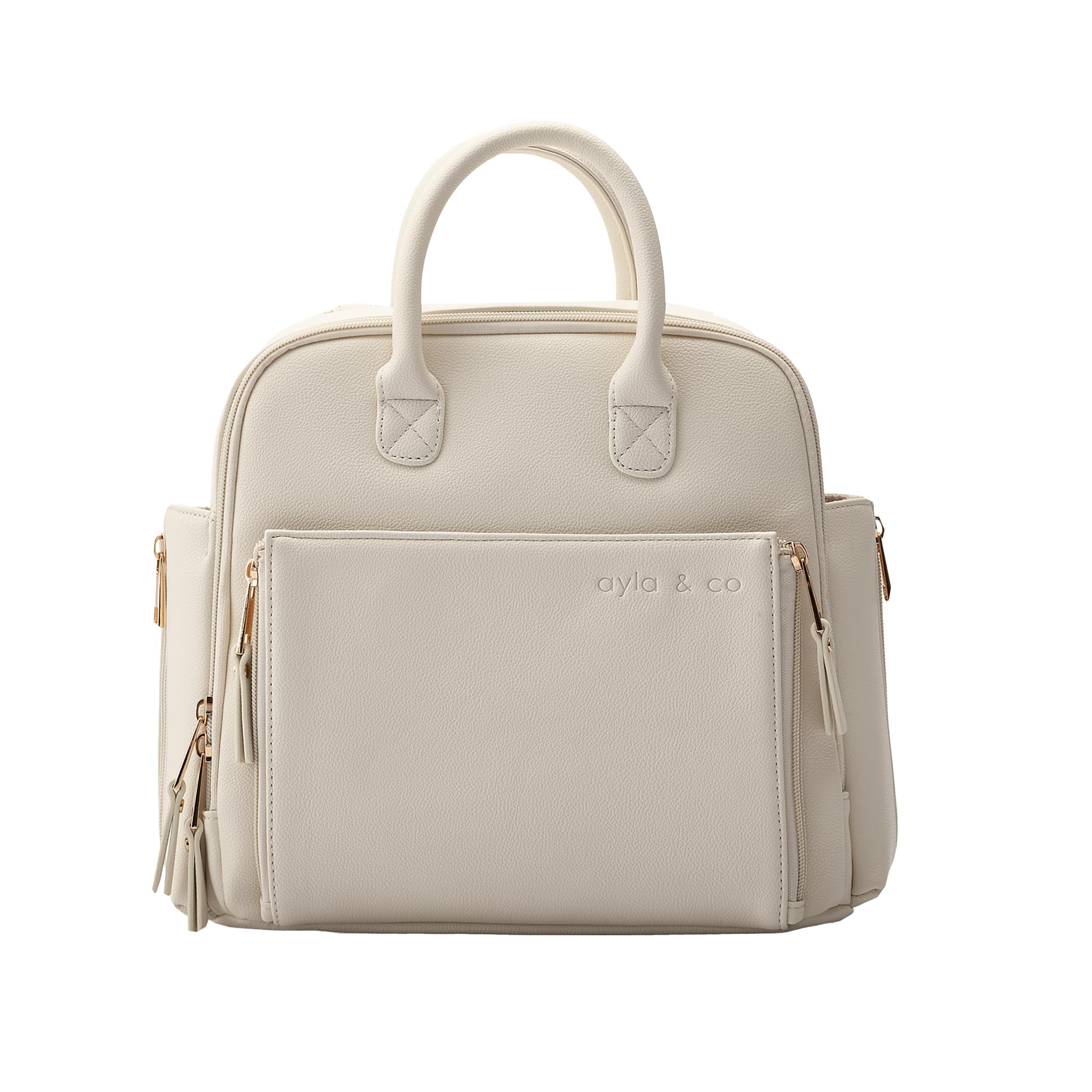 Ayla & Co Vegan Leather Mini Diaper Bag with Expandable Pockets, Built-In Wallet & Organizer - Stylish & Functional Baby Bag for Moms On-The-Go, Travel & Everyday Use
