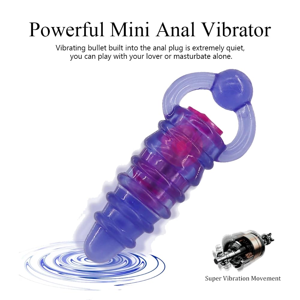 Vibrating Anal Plug with Pull Ring - Mini Butt Plug Anal Vibrator for Prostate Massage & Pleasure | BDSM Sex Toy for Men, Women & Couples | Perfect Beginner Anal Toy for Solo Play & Couples Gift