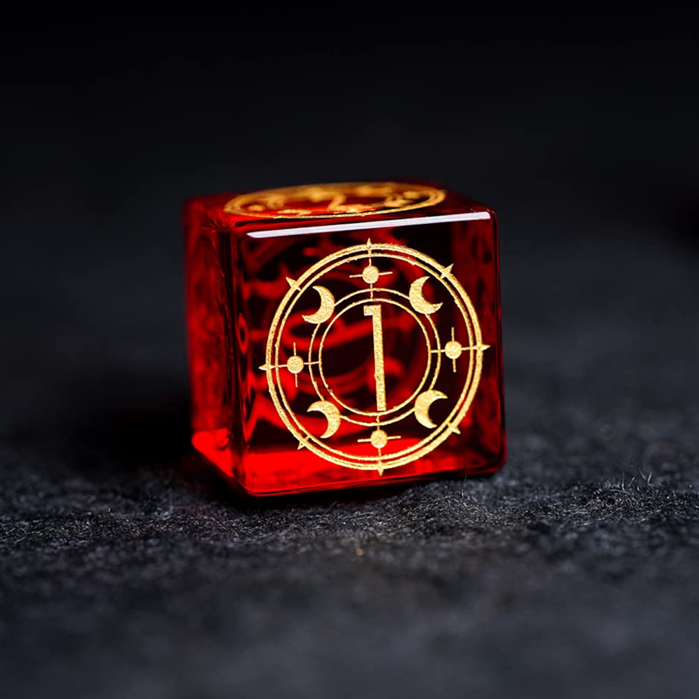 LANGWEI D&D Dungeons and Dragons Dice Set - 7-Piece Polyhedral RPG Dice in Stunning Red Garnet Color for Tabletop Games, TRPG, DND 5e | Perfect for Role Playing Adventures, Game Nights & Fantasy Board Games