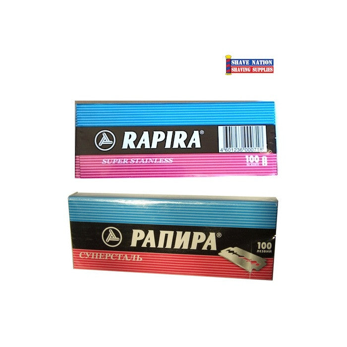 Rapira Premium Stainless Steel Double Edge Razor Blades - 100 Count Pack - Smooth Shaving for Men & Women - Perfect for Safety Razors & Barber Use