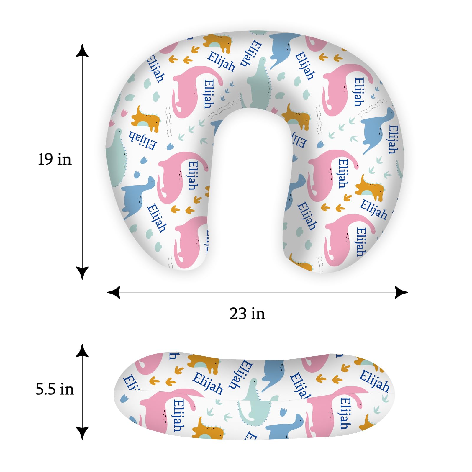Personalized Baby Nursing Pillow Cover with Name - Sunflower Themed Custom Boy & Girl Gift for Breastfeeding, Newborn Shower & Nursery Decor