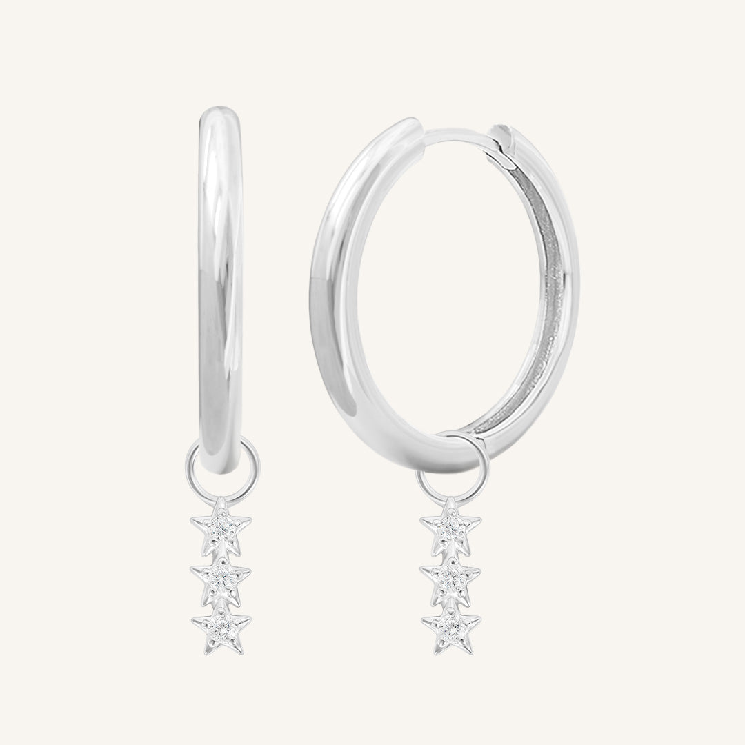 Constellation Charm Hoop Earrings - Zodiac Star Sign Jewelry for Women - Perfect for Gifts, Daily Wear & Special Occasions
