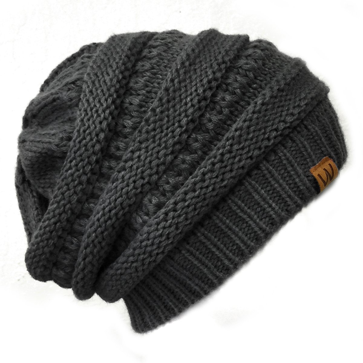 Wrapables Slouchy Winter Beanie Hat Set of 2 - Soft Knit Warm Fleece Lined Beanie for Women & Men - Perfect for Skiing, Snowboarding & Cold Weather Activities