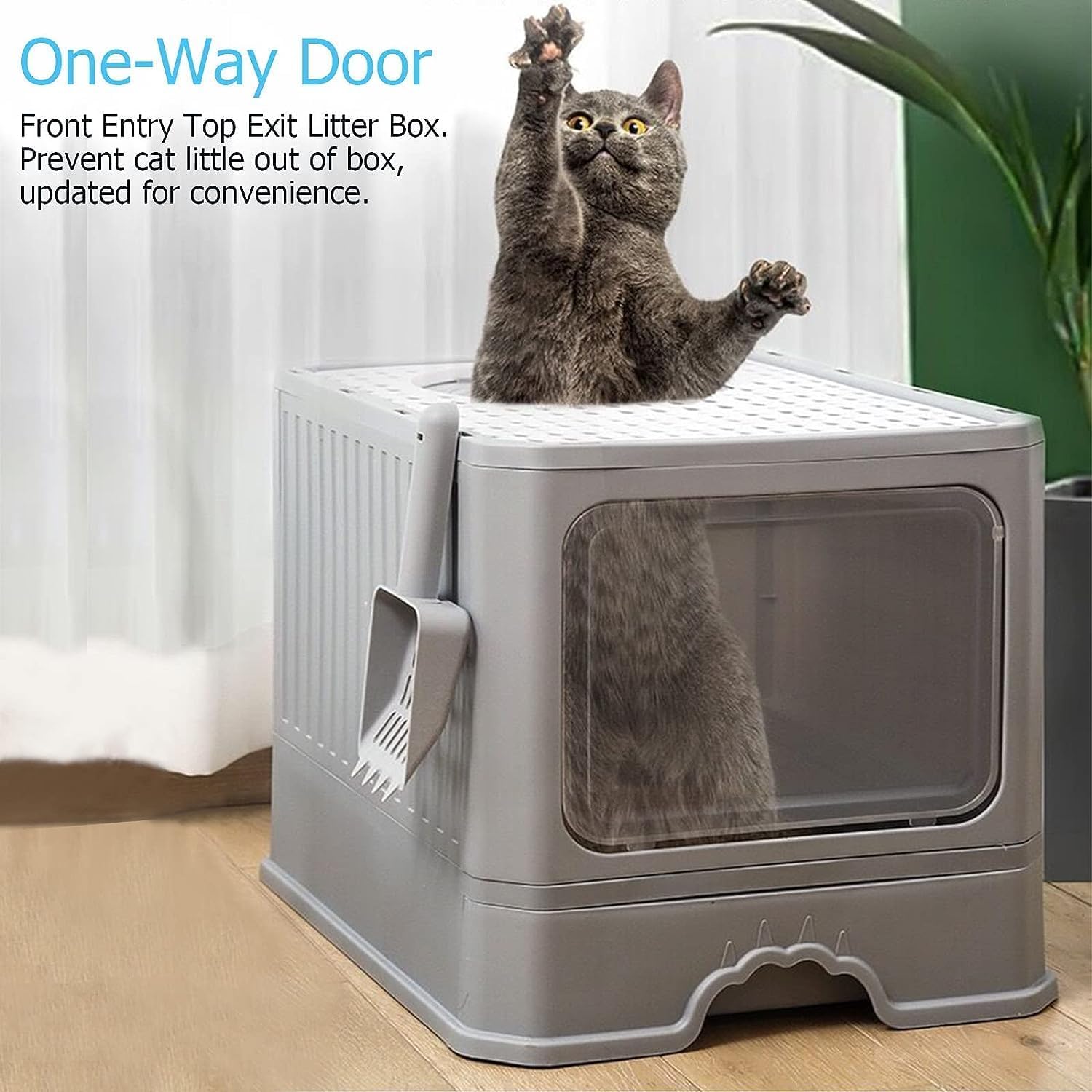 Foldable Cat Litter Box - Extra Large Enclosed Cat Toilet with Front & Top Entry | Anti-Splashing Design for Indoor Cats | Perfect for Small Spaces & Travel