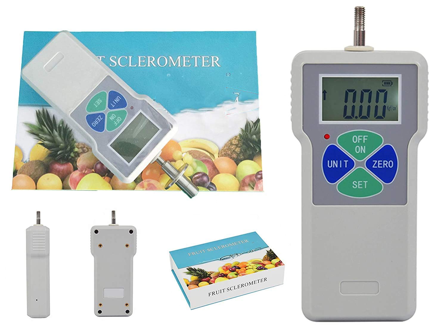 AGY-15 Digital Fruit Hardness Tester - Portable Penetrometer for Measuring Apples, Pears, Strawberries & Grapes | 0.2-15 kgf/cm² (x10⁵ Pa) Range | Perfect for Farm, Orchard & Quality Control Testing