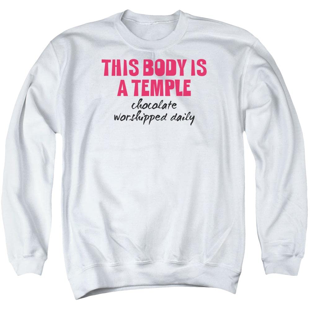 Chocolate Worshipped - Funny Adult Crewneck Sweatshirt for Men & Women | Soft Cotton Pullover for Casual Wear, Coffee Lovers Gift, Lounge & Home Comfort