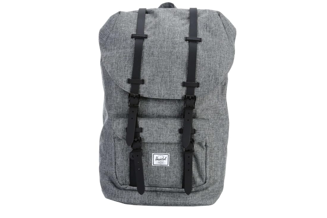 Herschel Little America Backpack 23.5L - Water-Resistant Travel & College Backpack for Men & Women - Raven Cross Hatch/Black - Perfect for Hiking, Commuting & School