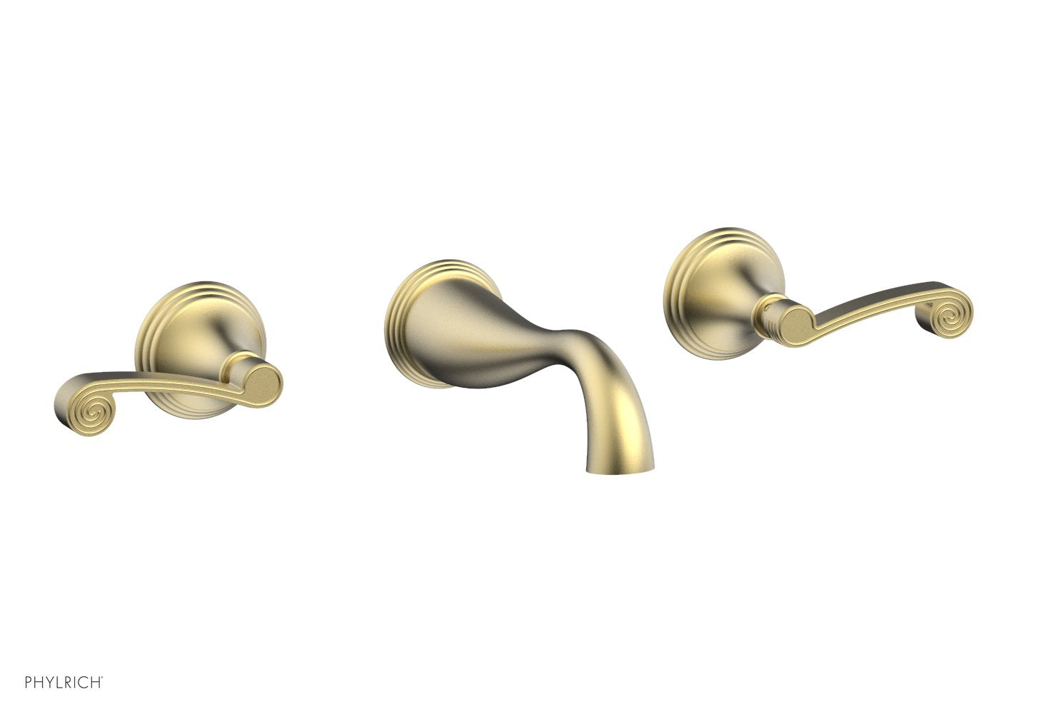 3RING Wall Tub Set D1206 - Modern Bathroom Faucet with 3-Hole Mount, Brushed Nickel Finish - Perfect for Bathroom Sink, Vanity, and Powder Room Installation