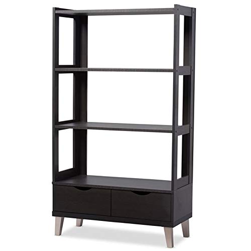 Allora Contemporary 3-Shelf Bookcase in Espresso Finish - Stylish Storage for Living Room, Office, or Bedroom