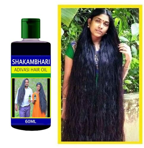 Shakambhari Adivasi Ayurvedic Herbal Hair Oil - 60ml | Pure Natural Hair Growth Treatment for Dry, Damaged Hair | Made with Traditional Adivasi Herbs | Perfect for Daily Hair Care & Scalp Massage