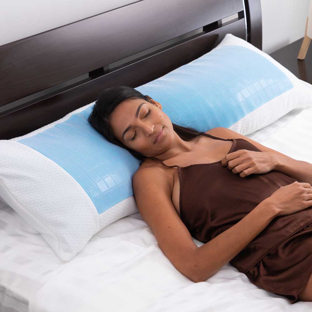 Dream Support Body Pillow with Cooling Gel - Ultra Soft & Ergonomic for Side Sleepers, Pregnancy & Back Pain Relief - Perfect for Home, Office & Travel Use