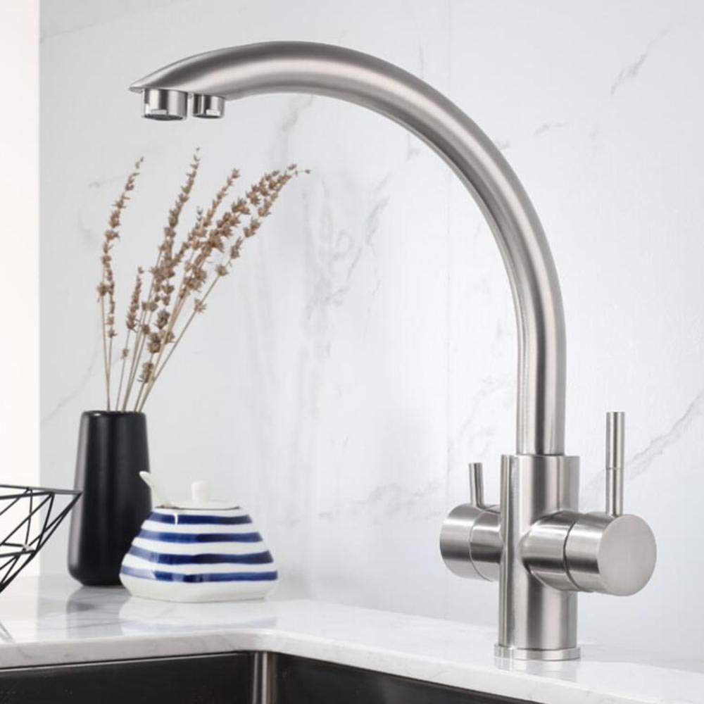 3-in-1 Stainless Steel Kitchen Water Filter Tap with Hot & Cold Pure Water | 360° Rotation Single Hole Faucet | Perfect for Drinking, Cooking & Dishwashing