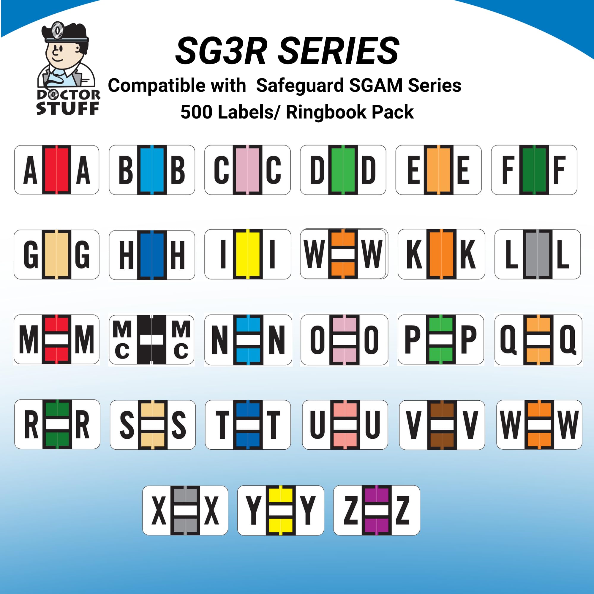 Doctor Stuff - 3120 Alphabet Letter Stickers for File Folders & Binder Refills, 15/16