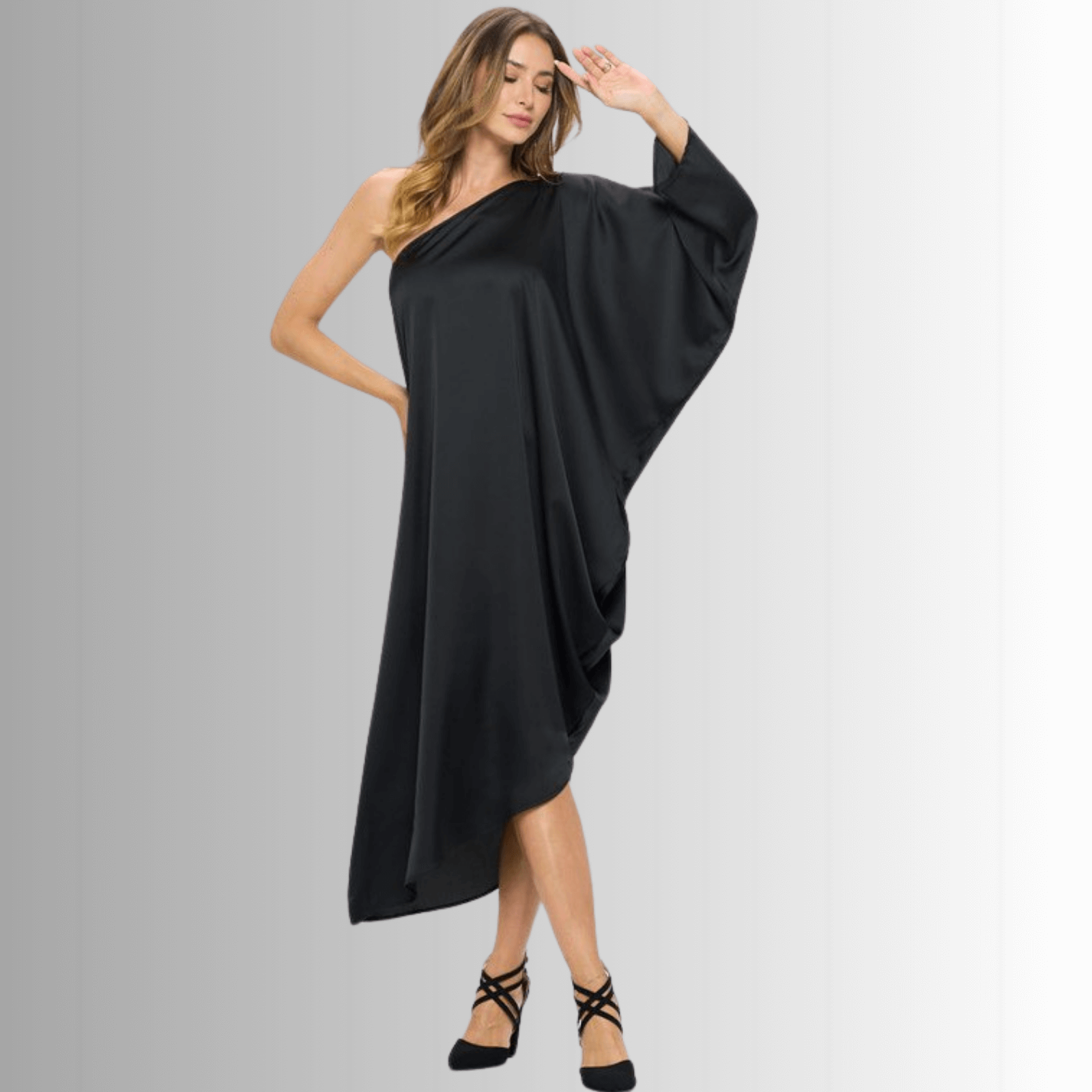 Elegant One Shoulder Asymmetrical Cocktail Dress - Made in USA | Perfect for Evening Parties, Weddings & Special Occasions