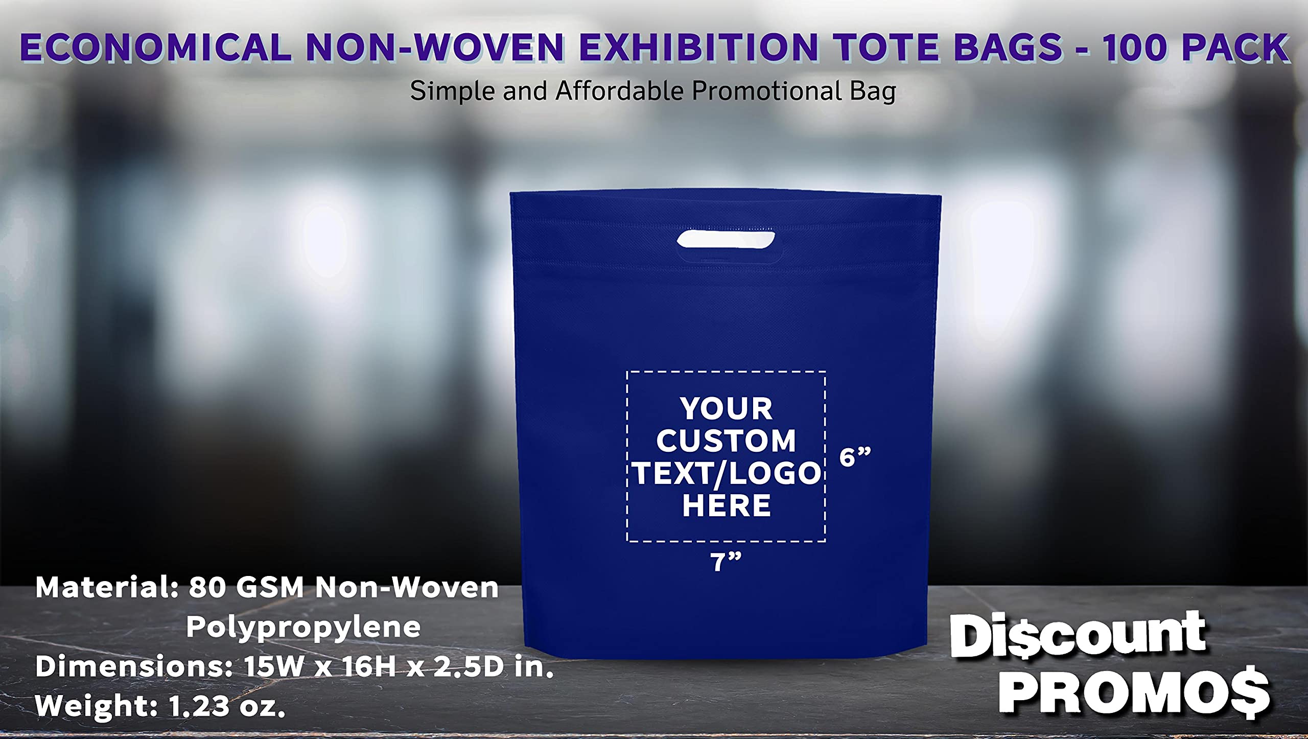 Customizable 100-Pack Non-Woven Tote Bags with Die-Cut Handles - Eco-Friendly, Reusable & Soft 15