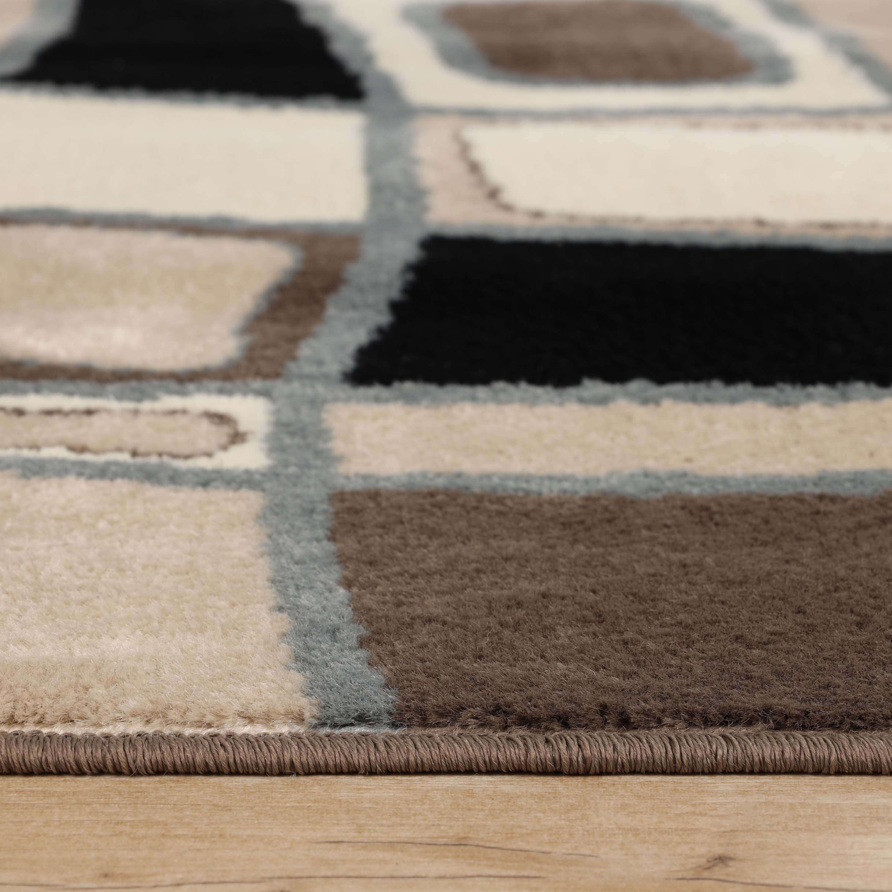 Modern Abstract Geometric Indoor Area Rug - Non-Slip Cobblestone Design for Living Room, Bedroom & Office Decor