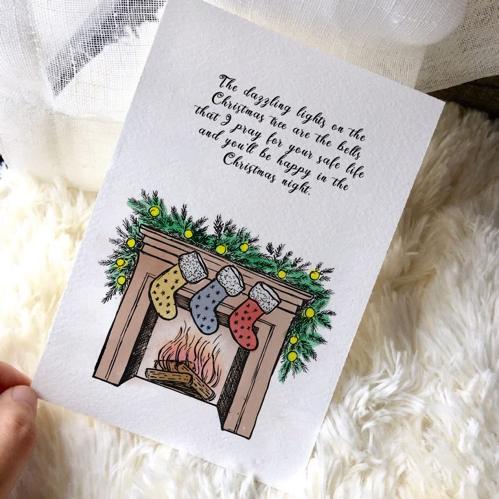Christmas Clear Stamps Set - Holiday Tree Santa Wreath Silicone Stamps with Sentiment Words for DIY Card Making, Scrapbooking, Journaling & Gift Wrapping | Perfect for Christmas Cards, Holiday Decorations and Craft Projects