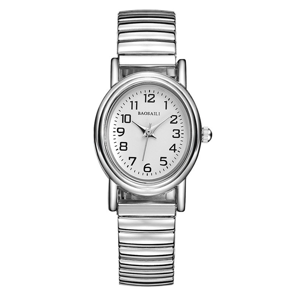 Elegant Silver Women's Watch with Stainless Steel Band - Easy to Read Arabic Numeral Dial for Middle-Aged & Elderly - Perfect Gift for Her - Ideal for Daily Wear, Office & Special Occasions