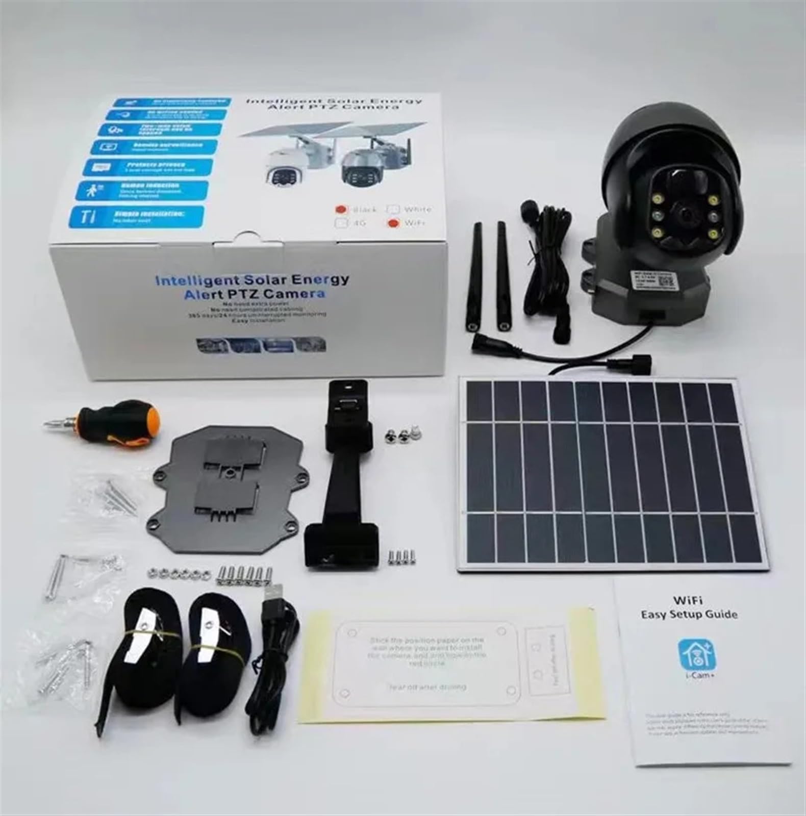 4MP HD Outdoor 4G Solar Security Camera with PTZ, Cloud Storage & PIR Motion Detection - Wireless Battery CCTV Camera with Night Vision for Home Security (4G Camera Only) - Perfect for Remote Monitoring, Backyard Surveillance, and Property Protection