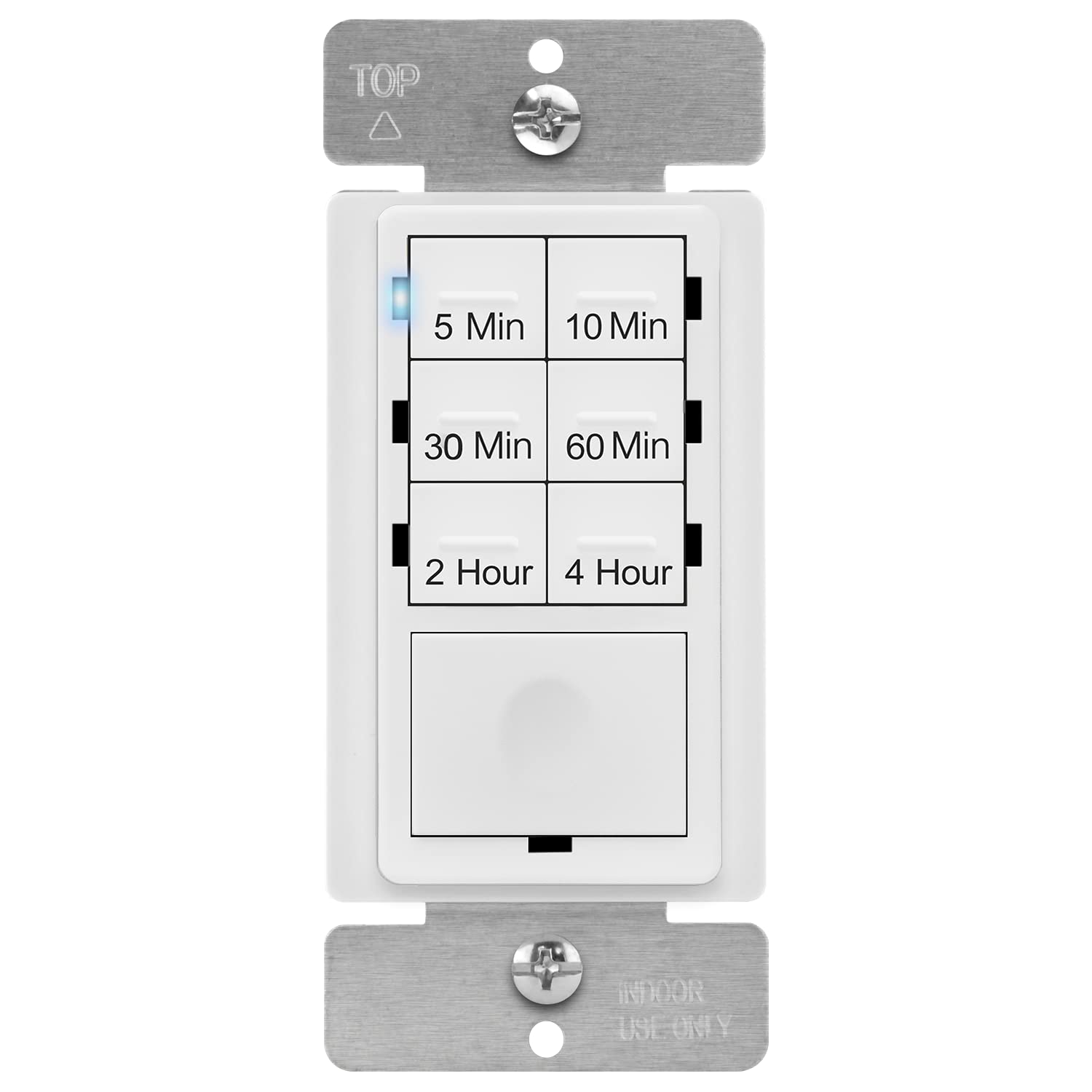 ENERLITES Countdown Timer Switch - 5 Min to 4 Hours Adjustable, UL Listed Wall Light & Fan Timer with LED Indicator (Neutral Wire Required, White) - Perfect for Bathrooms, Bedrooms & Home Automation