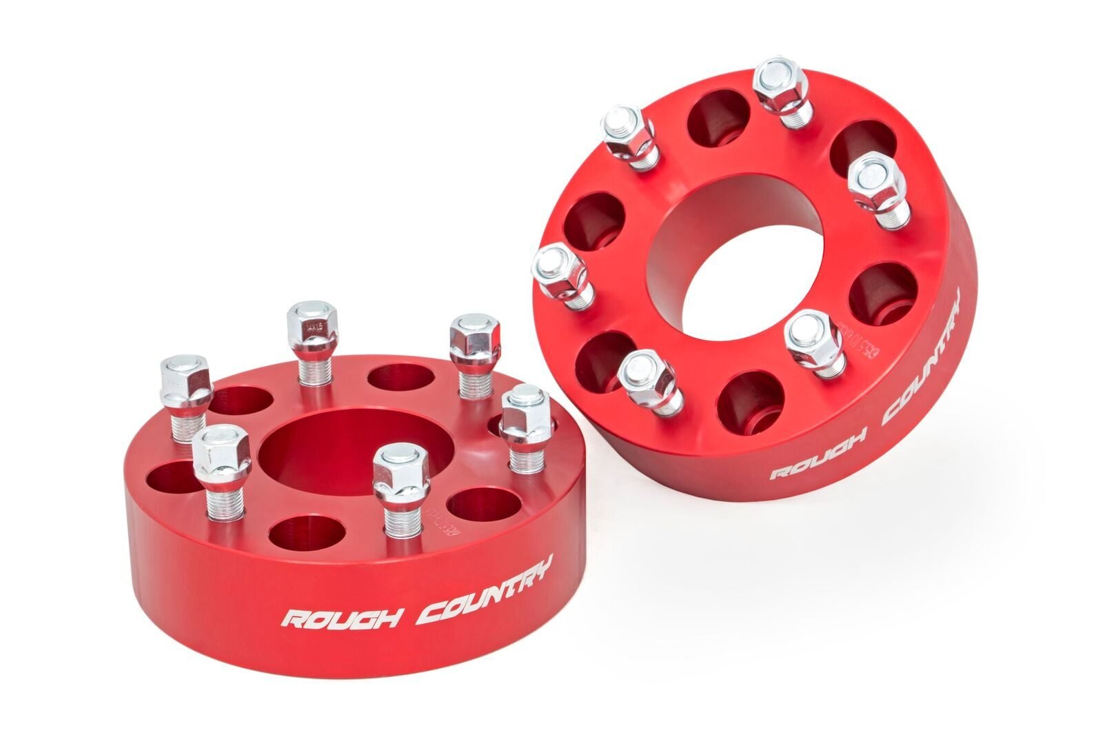 2 Inch Wheel Spacers 6x5.5 Bolt Pattern - Red Anodized Aluminum for Chevy/GMC 1500 Truck & SUV (Fits Silverado, Sierra, Tahoe, Yukon) - 1101RED - Enhance Stance & Off-Road Performance