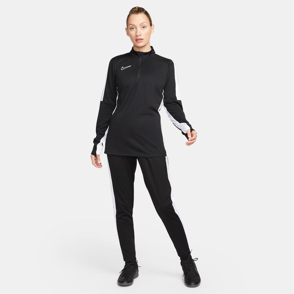 Nike Women's Dri-FIT Academy Drill Top - Black/White - Moisture-Wicking Athletic Shirt for Soccer, Running & Workouts