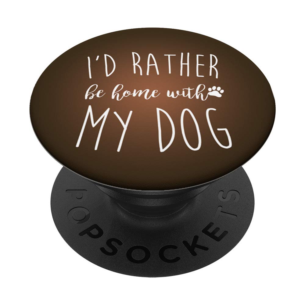 I'd Rather Be Home With My Dog Brown Ombre T-Shirt - Cute Funny Dog Lover Tee for Women & Men - Perfect for Casual Wear, Dog Park Outings & Relaxing at Home