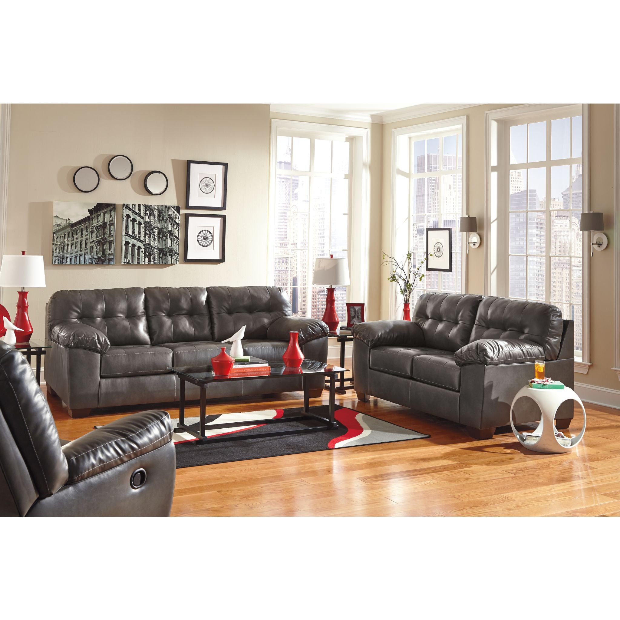 Alliston Rocker Recliner Chair - Grey Upholstered Living Room Reclining Chair with Padded Armrests | Perfect for Relaxing, Reading & Watching TV in Your Home Theater or Family Room