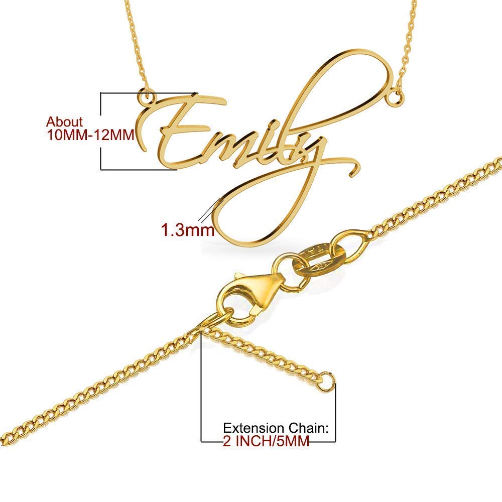 Personalized Sterling Silver Name Necklace - Custom Gold Jewelry Gift for Women & Teens - Birthday & Special Occasions