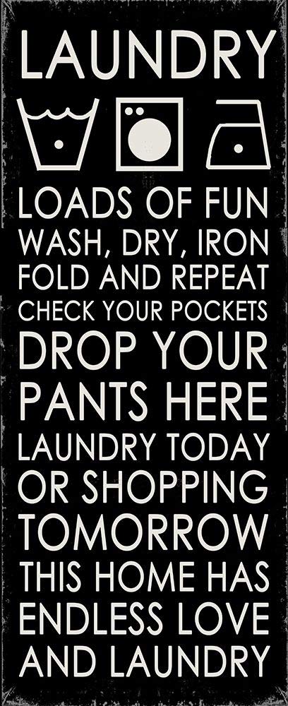 Anna Quach Laundry Poster Print - Vintage Style Wall Art Decor (48x24 inches) - Perfect for Laundry Rooms, Bathrooms & Retro Home Decor