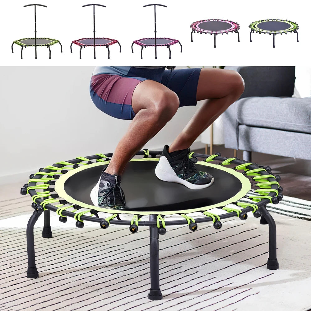 Best Mini Trampoline for Adults & Kids - Indoor/Outdoor Bungee Jumping Fitness Rebounder for Home Gym & Backyard Fun