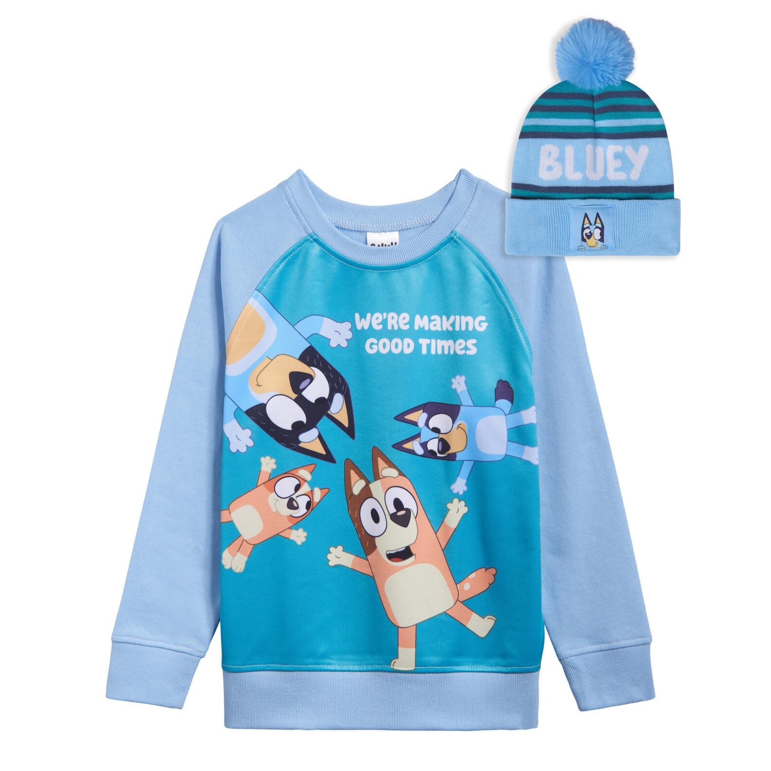 Bluey Bingo Fleece Sweatshirt & Hat Set for Toddlers & Kids - Soft Winter Outfit for Playtime & Family Adventures