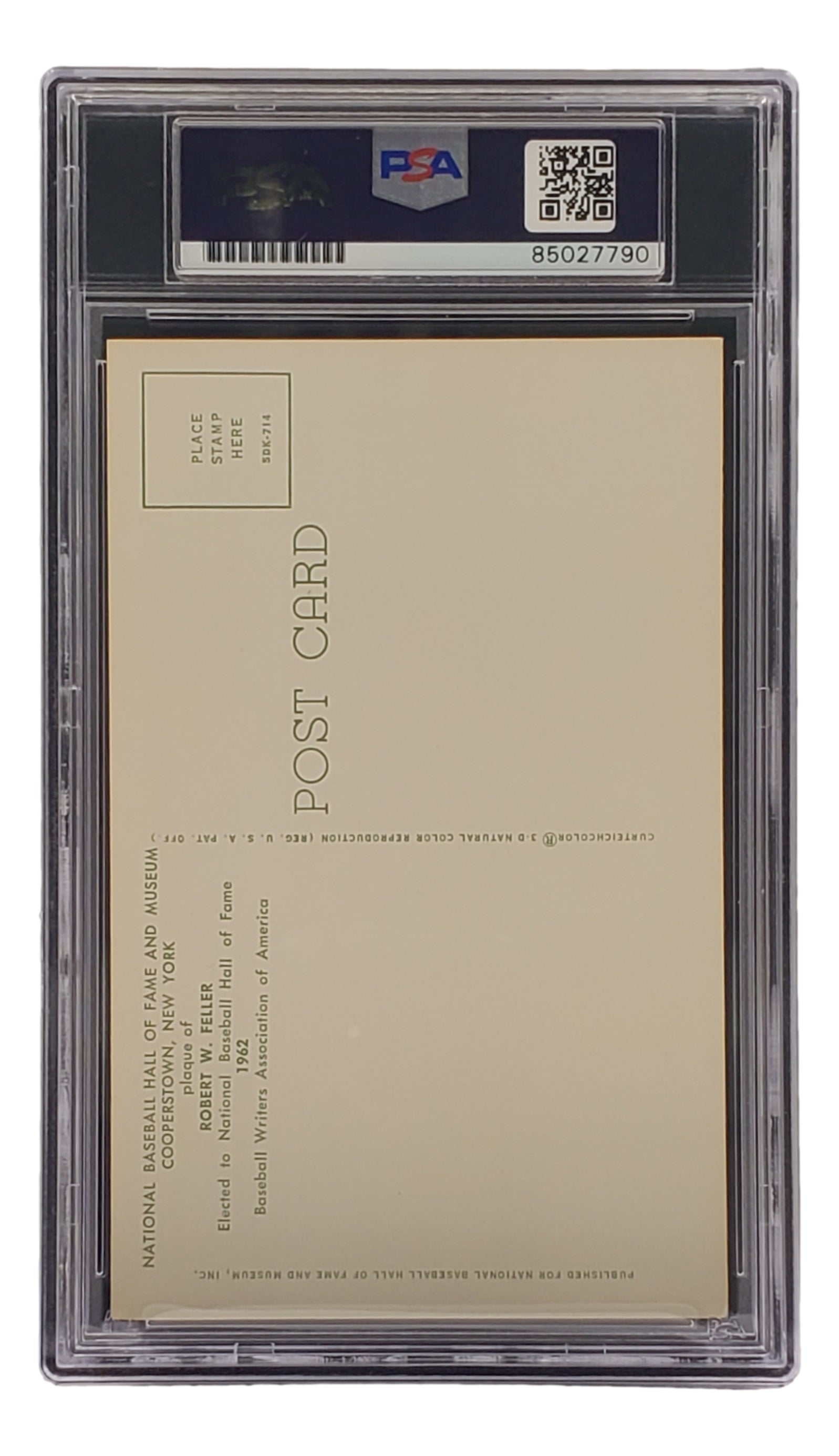 Authentic Bob Feller Signed 4x6 Cleveland Hall of Fame Plaque Card with PSA/DNA Certification #85027790 - Perfect for Baseball Memorabilia Collectors and Sports Fans