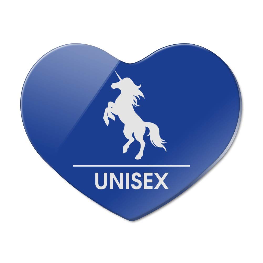 Unicorn Unisex Restroom Sign - Heart-Shaped Acrylic Refrigerator Magnet for Bathroom, Kitchen & Office Decor - Perfect for Home, Workplace and Gift Giving