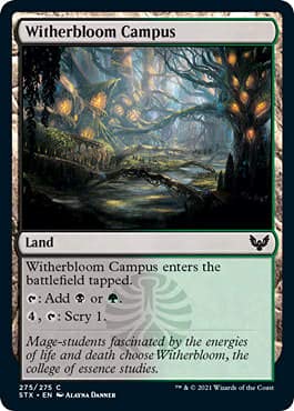 Magic: The Gathering Witherbloom Campus Card - Strixhaven: School of Mages Expansion | MTG Collectible Trading Card Game for Deck Building & Strategy Battles