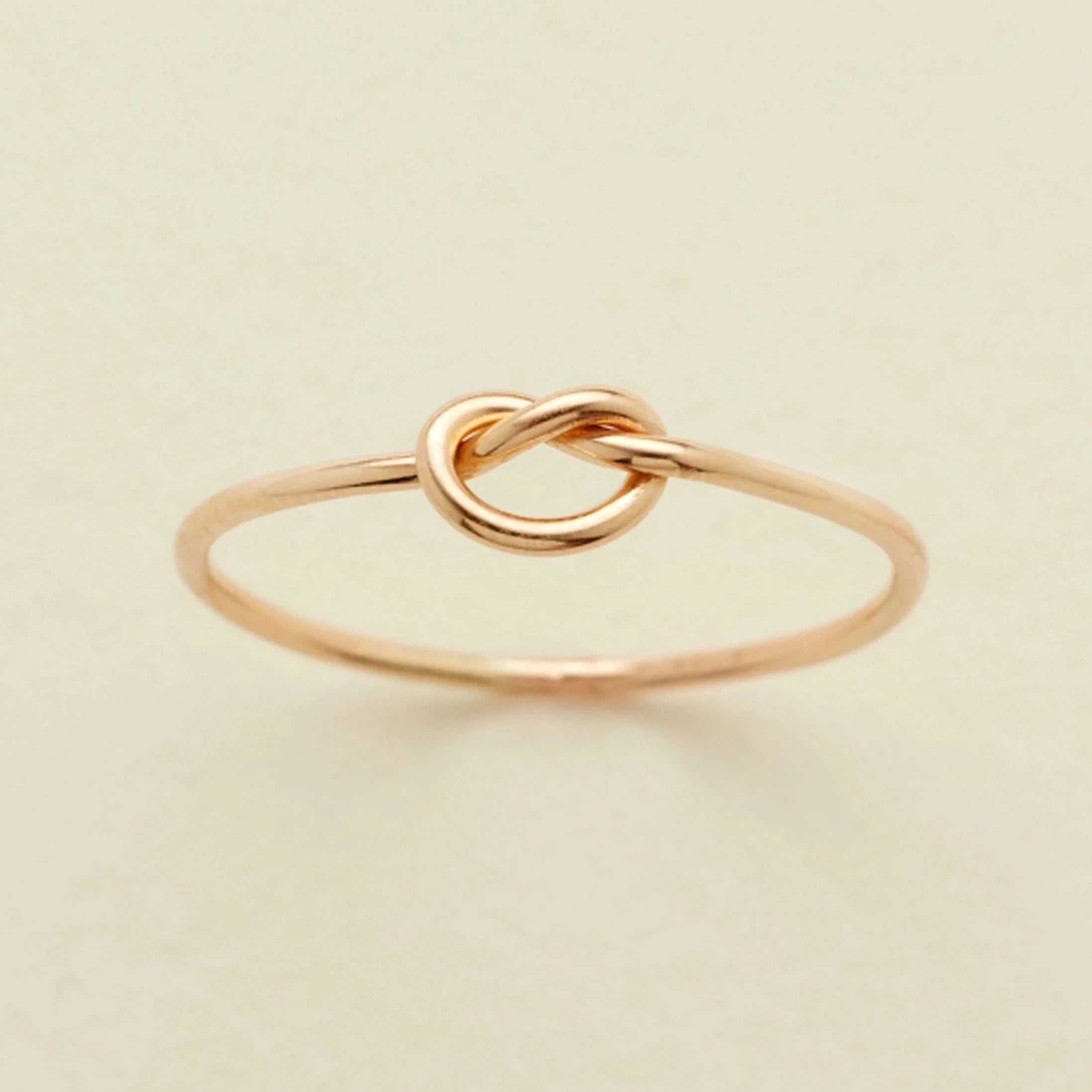 Gold Filled Knot Ring for Women - Dainty Adjustable Minimalist Jewelry Gift for Her - Perfect for Valentine's Day, Anniversary & Everyday Wear