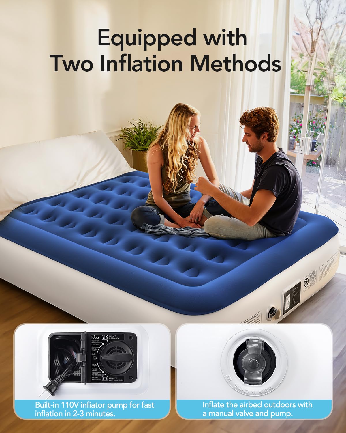 iDOO Queen Air Mattress with Built-in Pump - 13
