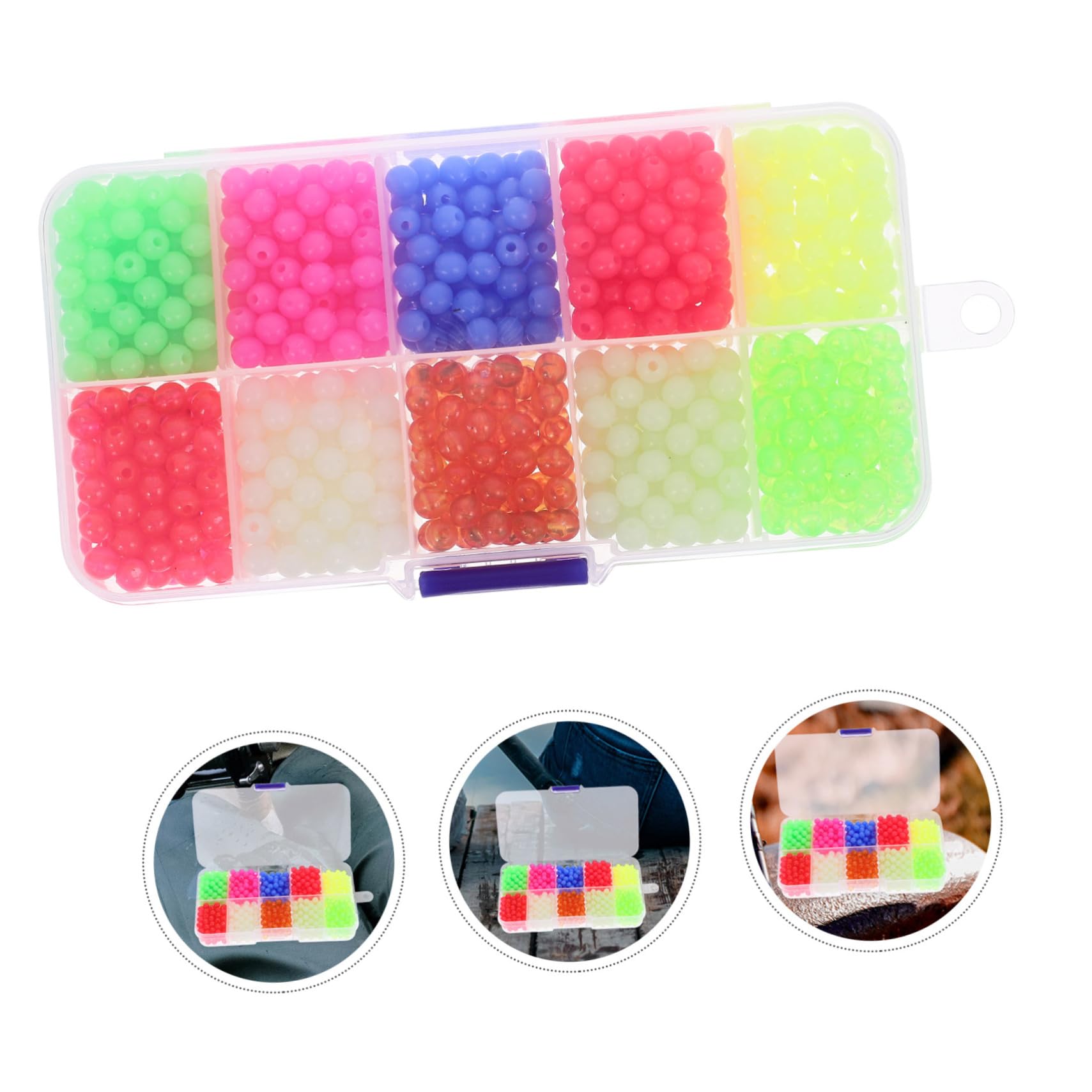 BESPORTBLE 1000pcs Space Beans Fishing Line Beads - Glow in The Dark Lure Accessories for Night Fishing | Perfect for Trout, Bass, and Carp Fishing Gear | Ideal for DIY Tackle Box and Professional Anglers