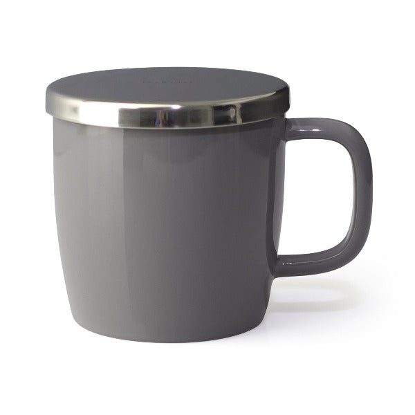 FORLIFE Small Dew Mug with Infuser & Lid - 11oz Ceramic Tea Cup with Strainer - Perfect for Loose Leaf Tea, Herbal Infusions & Hot Beverages at Home or Office