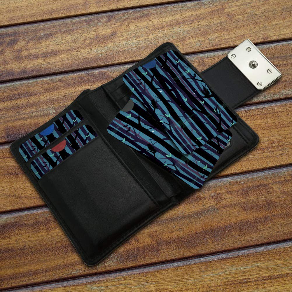 Spooky Dark Forest with Crows & Ravens RFID Blocking Credit Card Holder - Set of 4 for Wallet, Purse & Travel Security Protection | Gothic Style Accessory for Halloween, Cosplay & Everyday Use